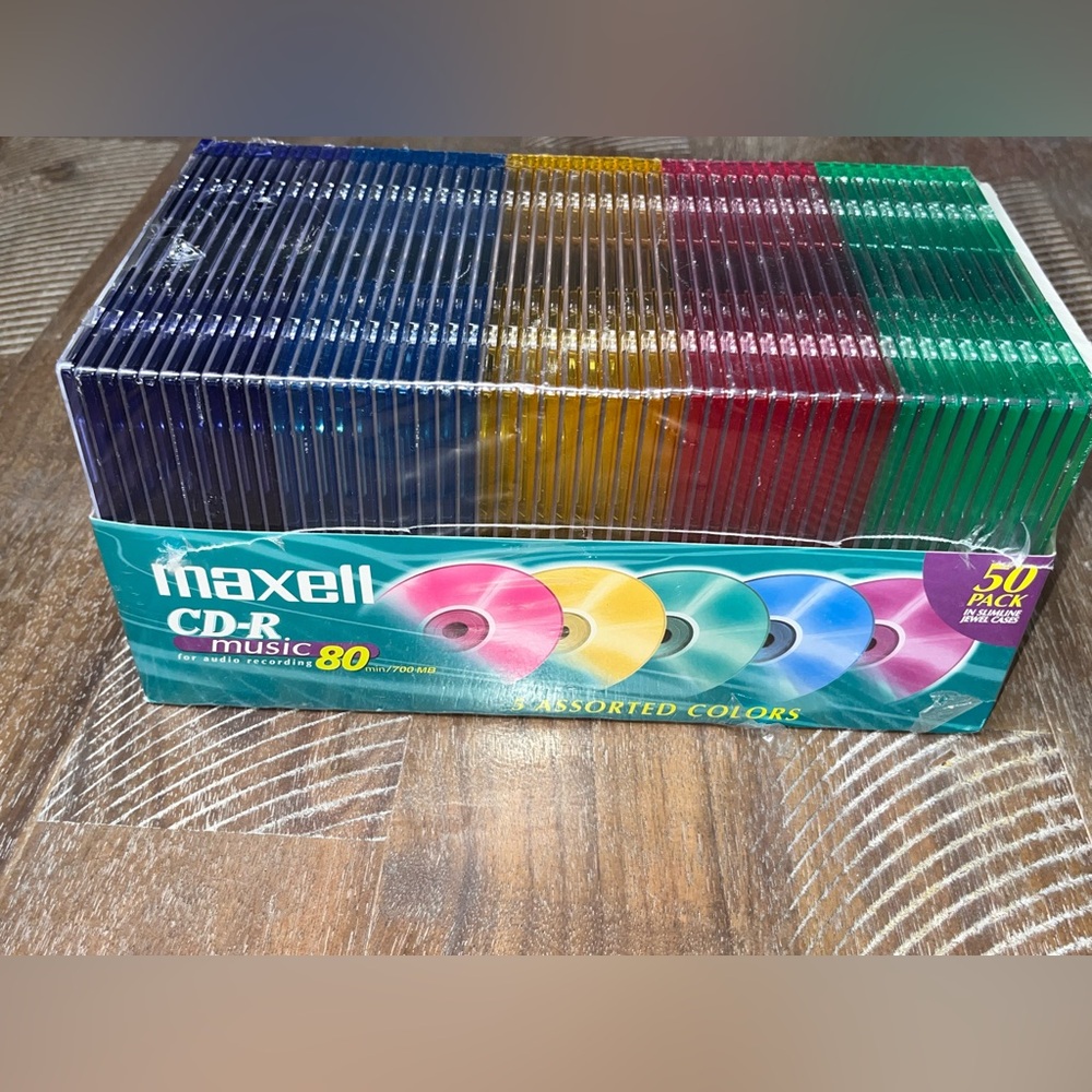 50 pack Maxwell CD-R Music Assorted Colors Unopened cases
